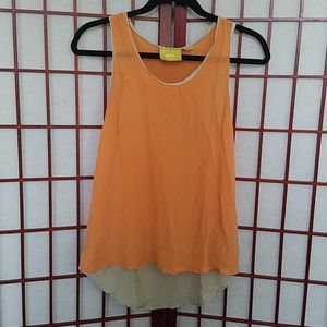 Anthropologie Peach/gray tank top. Size 6.